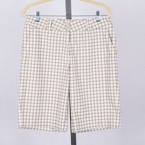 Nike Golf Dri-Fit Women's Plaid Bermuda Shorts US Size 8 MEDIUM Poly Spandex